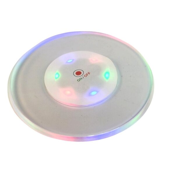 Light-Up LED 4 inch Coaster With Color Changing Effects Set of 2 - Picture 1 of 10